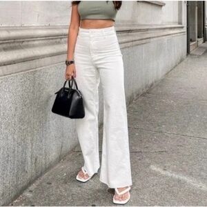Zara Marine Straight Wide Leg
White Jeans Sz 2